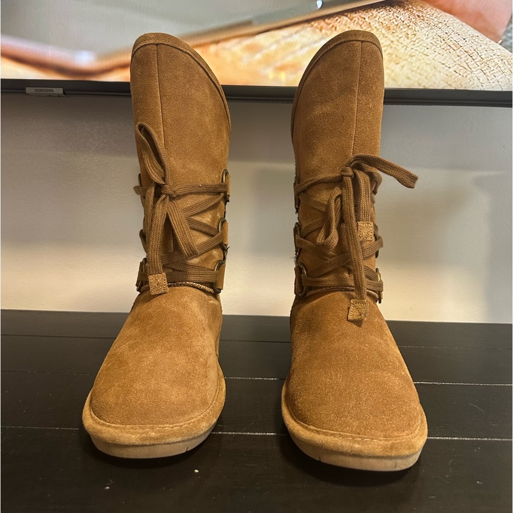 Bear Paw | Tweed Lace Up Boots